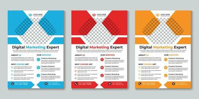 Corporate Digital Marketing Agentur Flyer Design Vorlage kostenloser Vektor