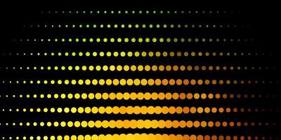 mörkgrön, gul vektorbakgrund med prickar. glitter abstrakt illustration med färgglada droppar. mönster för tapeter, gardiner. vektor