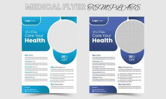 medizinisch Gesundheit Pflege und Apotheke Präsentation korporativ a4 Flyer Poster Vorlage Designs Profi Vektor