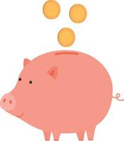 Sparschwein mit Münzen vektor