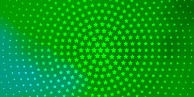 hellgrünes Vektormuster mit abstrakten Sternen. Unschärfe dekoratives Design im einfachen Stil mit Sternen. Muster zum Verpacken von Geschenken. vektor