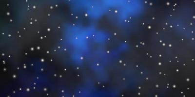 mörkblå vektorbakgrund med färgglada stjärnor. dekorativ illustration med stjärnor på abstrakt mall. mönster för webbplatser, målsidor. vektor