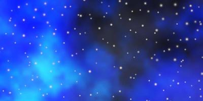 mörkblå vektorlayout med ljusa stjärnor. färgglad illustration med abstrakta lutningsstjärnor. mönster för webbplatser, målsidor. vektor
