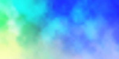 hellblaues, grünes Vektormuster mit Wolken. bunte Illustration mit abstrakten Farbverlaufswolken. buntes Muster für Appdesign. vektor