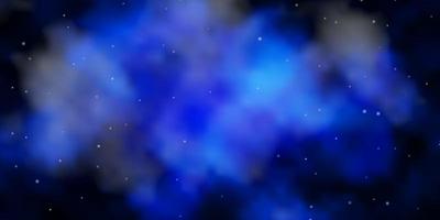 dunkelblauer Vektorhintergrund mit kleinen und großen Sternen. moderne geometrische abstrakte Illustration mit Sternen. Muster für Websites, Zielseiten. vektor