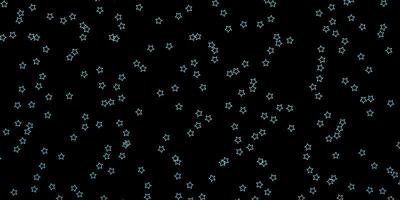 dunkelblaue Vektorschablone mit Neonsternen. bunte Illustration mit abstrakten Gradientensternen. Muster für Neujahrsanzeige, Broschüren. vektor