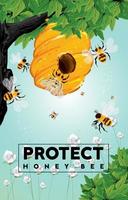 Honigbienenkonzept schützen vektor