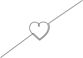 kontinuerlig linje ritning av kärlek tecken. minimalism design på vit bakgrund vektor