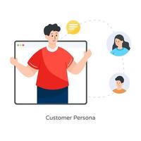 Online-Persönlichkeit des Kunden vektor