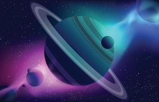 realistisk planet och rymdscen bakgrund vektor