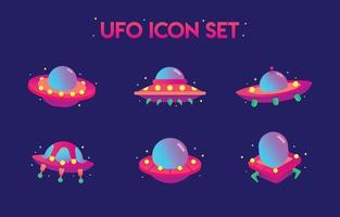 UFO-Raumschiff-Set vektor