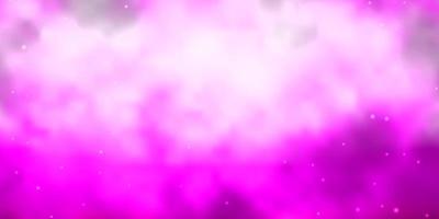 hellviolette, rosafarbene Vektorvorlage mit Neonsternen. bunte Illustration im abstrakten Stil mit Farbverlaufssternen. Muster für Neujahrsanzeige, Broschüren. vektor