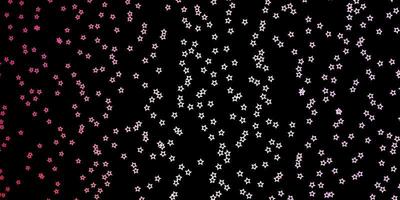 dunkelrosa Vektorhintergrund mit bunten Sternen. leuchtende bunte Illustration mit kleinen und großen Sternen. Muster für Websites, Zielseiten. vektor