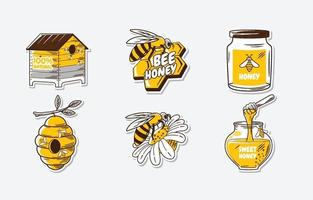 süßer Honigbienenaufkleber
