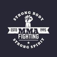 MMA-Kampflogo, Vektoremblem, T-Shirt-Druck vektor
