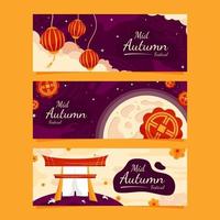 Bannerset für das mittlere Herbstfest autumn vektor