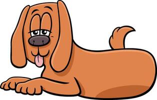 tecknad serie brun hund karaktär liggande ner och vilar vektor
