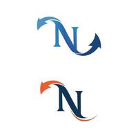 n Schriftart nletter Logo Vorlage Vektor und Design für Unternehmen