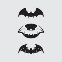 Fledermaus Logo Wimgs Tier und Vektor, Flügel, schwarz, Halloween, Vampir, Gothic, Illustration, Design Fledermausikone