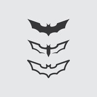 Fledermaus Logo Wimgs Tier und Vektor, Flügel, schwarz, Halloween, Vampir, Gothic, Illustration, Design Fledermausikone vektor