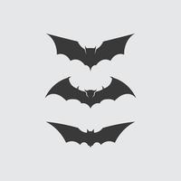 Fledermaus Logo Wimgs Tier und Vektor, Flügel, schwarz, Halloween, Vampir, Gothic, Illustration, Design Fledermausikone vektor