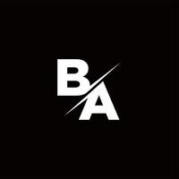 ba-Logo-Brief-Monogramm-Schrägstrich mit moderner Logo-Design-Vorlage vektor