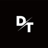 dt logotyp brev monogram snedstreck med modern logotyp design mall vektor