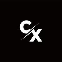 cx logotyp brev monogram snedstreck med modern logotyp design mall vektor