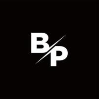 bp logotyp brev monogram snedstreck med modern logotyp design mall vektor