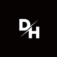 dh Logo-Brief-Monogramm-Schrägstrich mit moderner Logo-Design-Vorlage vektor