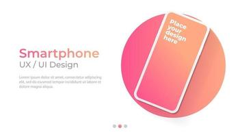 smartphone med blank skärmbanner, mockup. mall för gränssnitt för ui-design. vektor