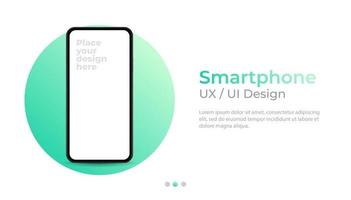 smartphone med blank skärmbanner, mockup. mall för gränssnitt för ui-design. vektor