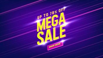 Mega Sale Banner Template-Design. Großverkauf Sonderangebot Promotion Rabatt Banner. vektor