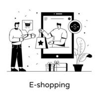 e shopping-appen vektor