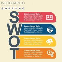 SWOT-Analyse Business-Infografik Chartb-Design. vektor