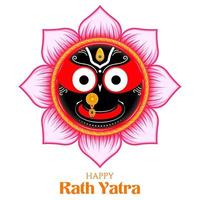 Illustration von Lord Jagannath, Balabhadra und Subhadra auf dem jährlichen Rathayatra im Odisha-Festivalhintergrund vektor