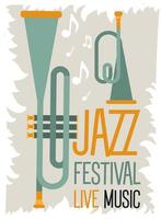 Jazzfestivalplakat mit Trompeten vektor