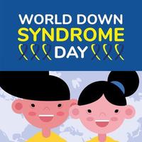 World Down Sindrome Day Kampagnenplakat mit Kindern vektor