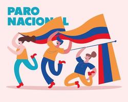 colombian national strike label vektor