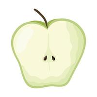 halber Apfel frisches Obst isolierte Symbol vektor