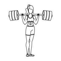 ung kvinna idrottsman styrketräning vektor