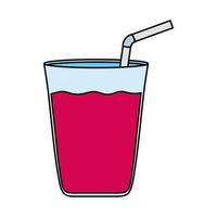 juice i glas dryck ikon vektor