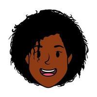 Afro junge Frau Kopf Avatar Charakter vektor