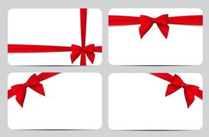 Geschenkkarte mit roter Schleife und Schleife. Vektor-Illustration vektor
