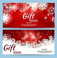 Weihnachts- und Neujahrsgeschenkgutschein, Rabattgutscheinvorlage ve vektor