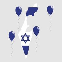 israel blå och vit flagga inuti kartan vektor