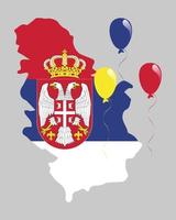 Karte und Flagge von Serbien vektor