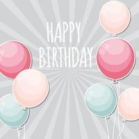 färg glansig födelsedag ballonger banner bakgrund vektorillustration vektor