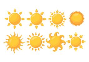 Sun-Clipart eingestellt vektor