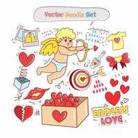 Valentinsdag Doodle Set Vector